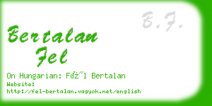 bertalan fel business card